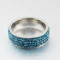 Good quality blue colored diamond rings,crystal pave ring jewelry